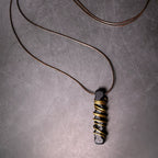 Vintage Handcrafted Brass-Inlaid Ebony Pendant
