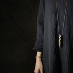 Vintage Handcrafted Brass-Inlaid Ebony Pendant