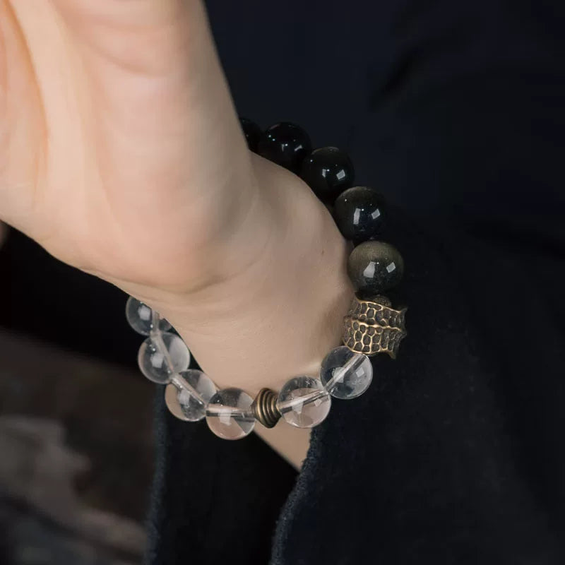 Original Retro Bbsidian White Crystal Bracelet