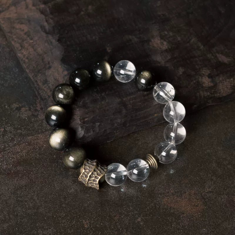 Original Retro Bbsidian White Crystal Bracelet