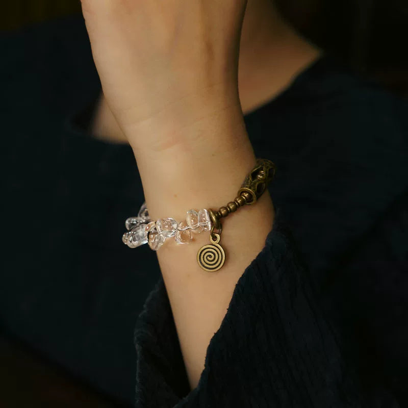 Original Design Ice-Clear Irregular Clear Quartz Bracelet