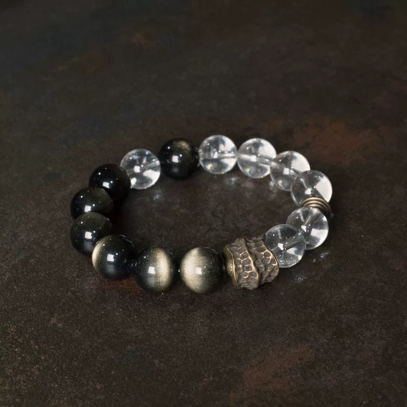Original Retro Bbsidian White Crystal Bracelet