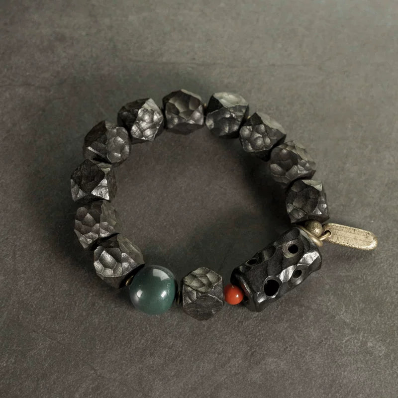 Original Irregular Meteorite Texture Ebony Bracelet