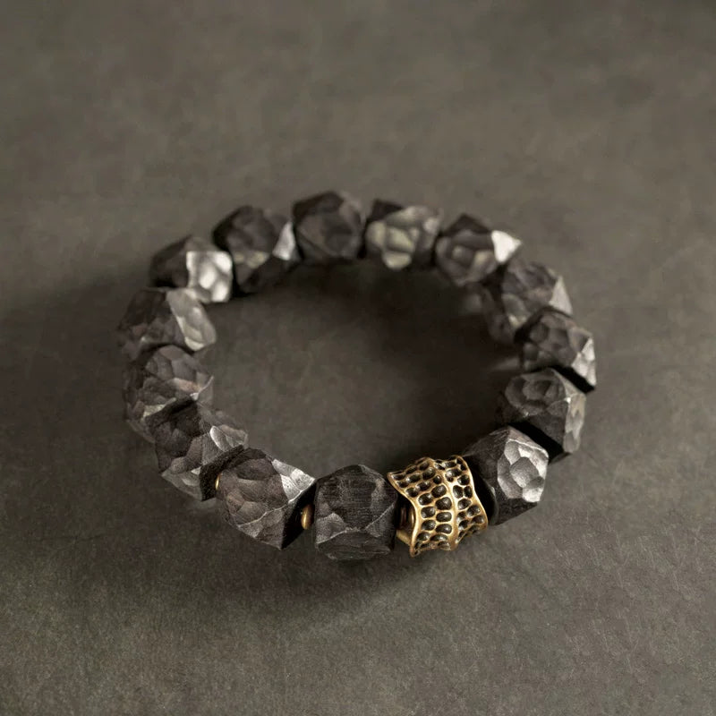 Original Irregular Meteorite Texture Ebony Bracelet