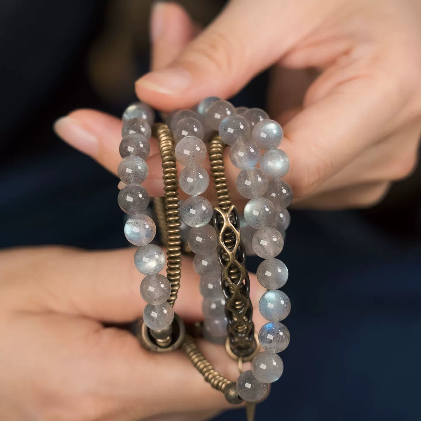 Original Design Grey Moonstone Bracelet.