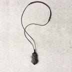 Vintage Handcrafted Brass-Inlaid Ebony Pendant