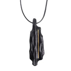 Vintage Handcrafted Brass-Inlaid Ebony Pendant