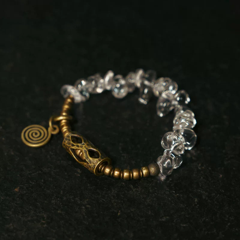 Original Design Ice-Clear Irregular Clear Quartz Bracelet