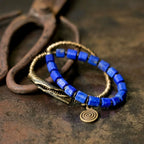 Original Handmade Double Circle Lapis Lazuli Bracelet
