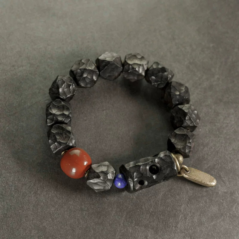 Original Irregular Meteorite Texture Ebony Bracelet