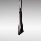 Vintage Handcrafted Brass-Inlaid Ebony Pendant