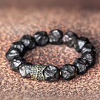 Original Irregular Meteorite Texture Ebony Bracelet