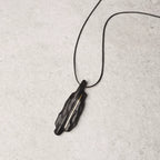 Vintage Handcrafted Brass-Inlaid Ebony Pendant