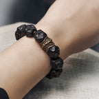 Original Irregular Meteorite Texture Ebony Bracelet