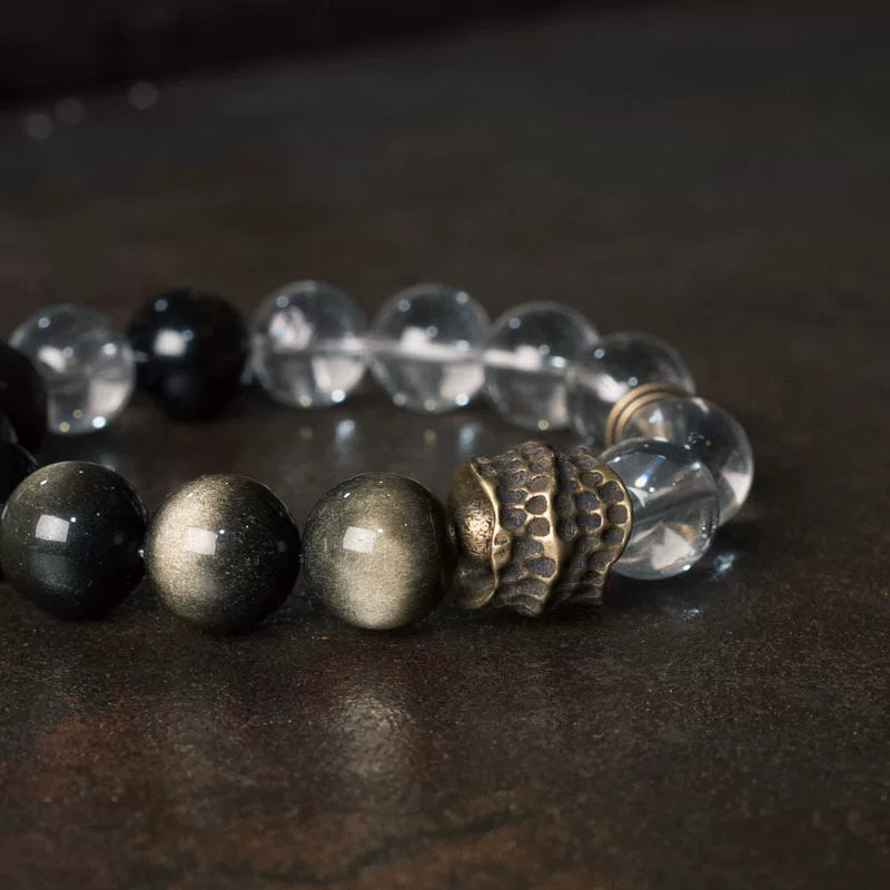 Original Retro Bbsidian White Crystal Bracelet