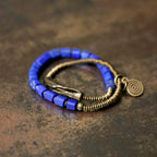 Original Handmade Double Circle Lapis Lazuli Bracelet