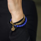 Original Handmade Double Circle Lapis Lazuli Bracelet