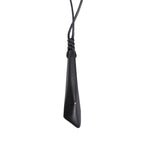Vintage Handcrafted Brass-Inlaid Ebony Pendant