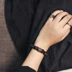 Original Irregular Meteorite Texture Ebony Bracelet