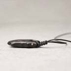 Vintage Handcrafted Brass-Inlaid Ebony Pendant