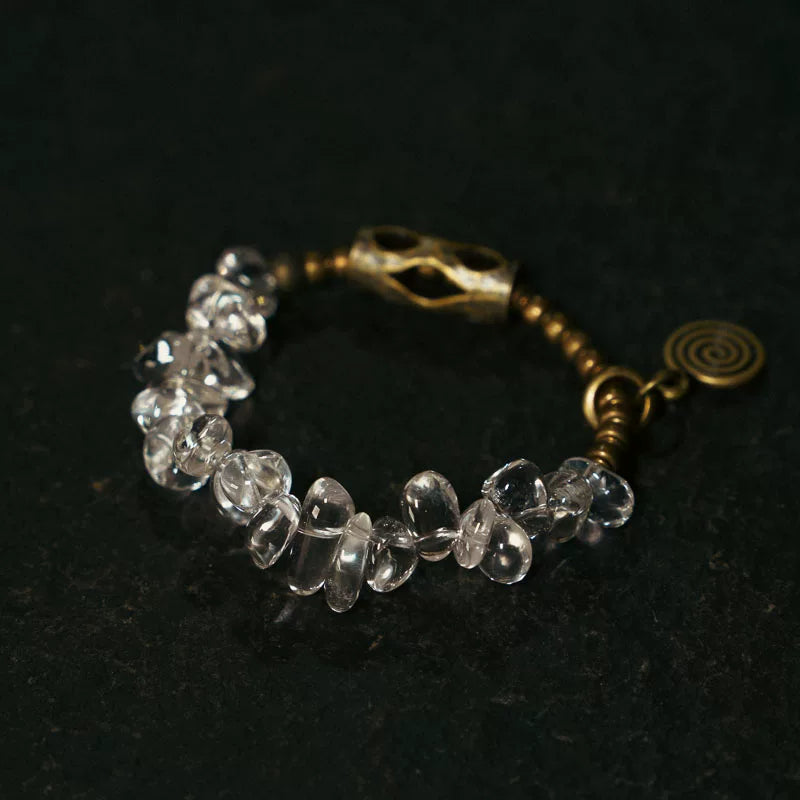 Original Design Ice-Clear Irregular Clear Quartz Bracelet